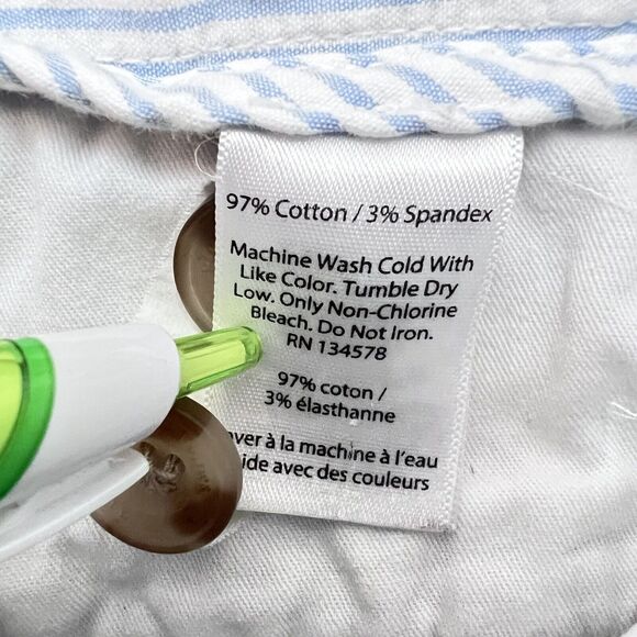 Vineyard Vines Seersucker Club Shorts Chino Striped Blue Men’s 28 Whale US Flag - Picture 5 of 15